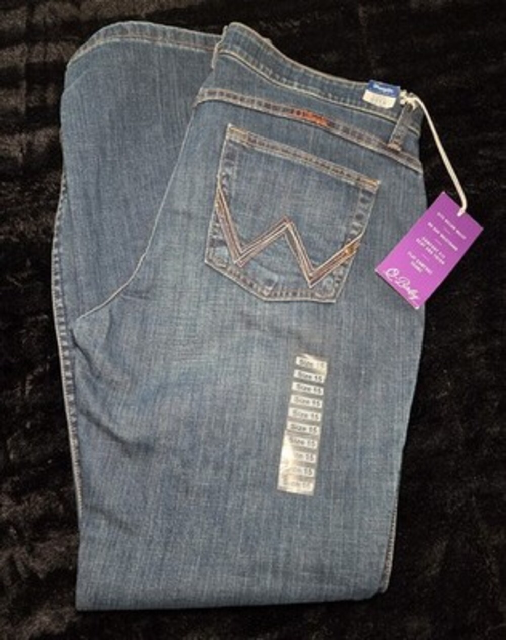 Wrangler Q Baby Ultimate Riding Jeans Women 15/16 x 32 Bootcut Blue Riding Denim
